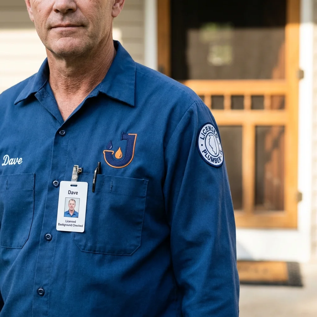 Licensed plumber showing ID badge in Sanbornville, NH